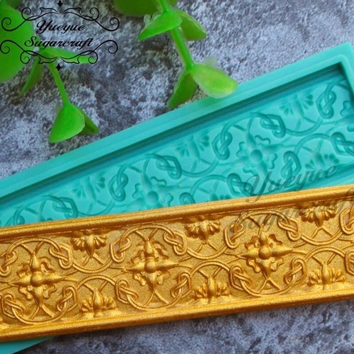 Border baroque silicone mold - baroque,