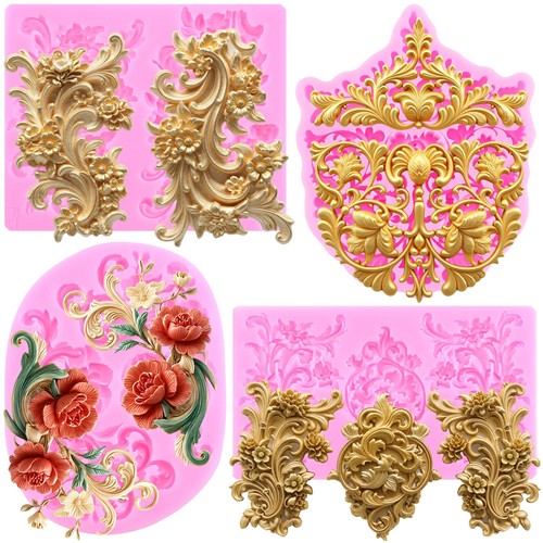 Baroque style fondant mold - baroque,